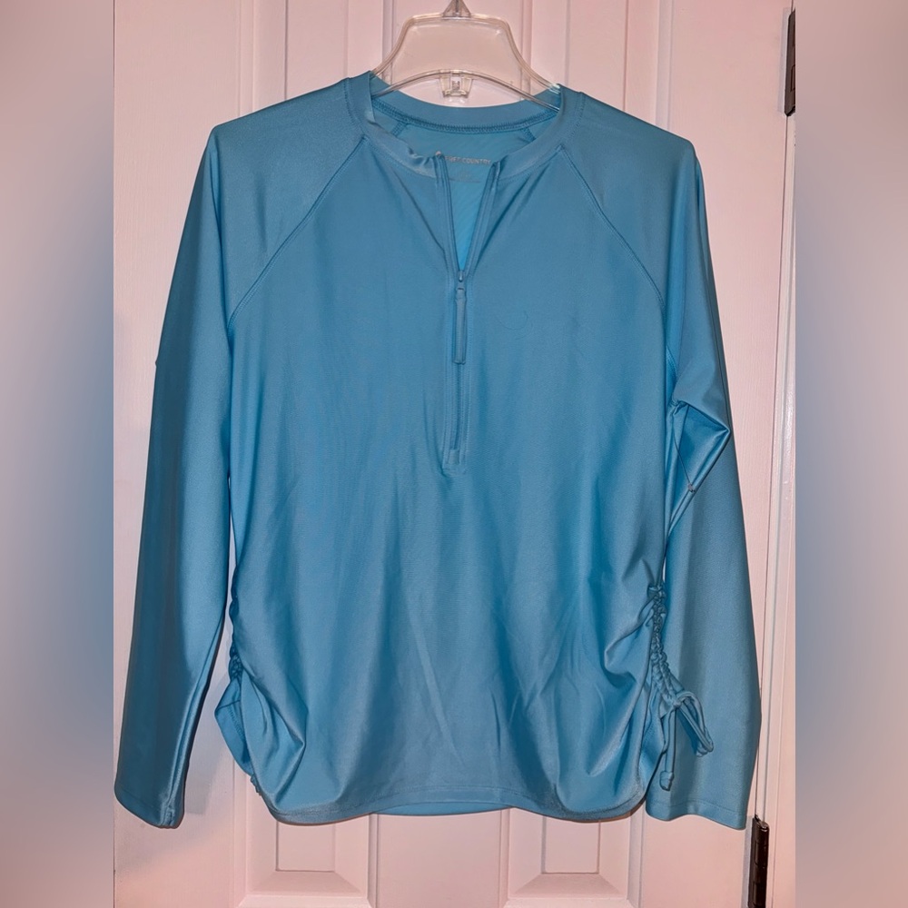 Free Country Women's UPF Long Sleeve Sunshirt with adjustable side drawstrings - Picture 7 of 15
